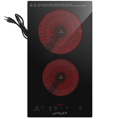 Αγορά Ηλεκτρική εστία 2 εστιών 110V~120V 12'' Ηλεκτρική επιτραπέζια κουζίνα 1800W online manufacture