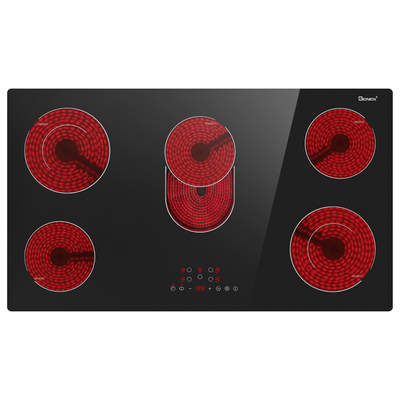 36 ίντσες 5 καυστήρες Ηλεκτρική κουζίνα 8400w Ραδιεντική κεραμική κουζίνα 220~240v