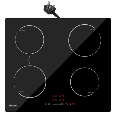 Συμπλέκτης επαγωγής 13 Amp 2800W 60cm Ενσωματωμένη ηλεκτρική κουζίνα με ζώνη γέφυρας