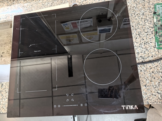 Κεραμικές σόμπες 60cm Ηλεκτρικός καυστήρας για κουζίνα Ενσωματωμένος σε μαύρο γυάλινο φούρνο με 4 ζώνες μαγειρέματος